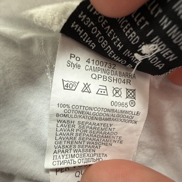 Quiksilver Loop Graphic Print All Cotton Camp Short Sleeve Medium White Casual - Picture 14 of 16